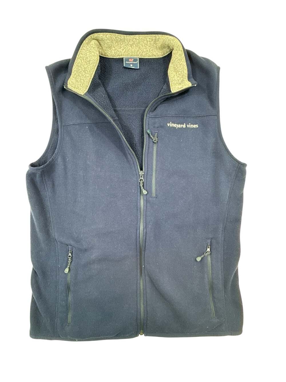 Vineyard Vines Men's Navy Fleece Full-Zip Vest Size M